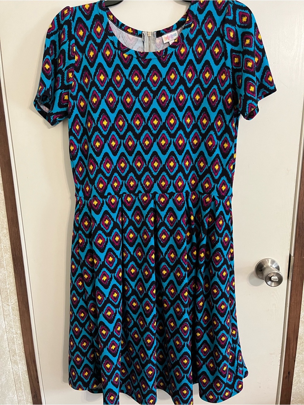 Lularoe Blue Geometric Print Women's XXL Dress